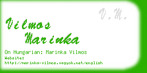 vilmos marinka business card